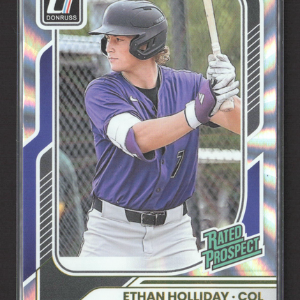 2026 Panini Donruss Baseball Ethan Holliday #159 Holo Rated Prospect
