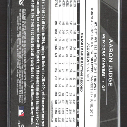 2025 Topps Chrome Black Aaron Judge #99