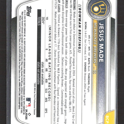 2025 Bowman Chrome Jesus Made #BCP-50 1st Bowman