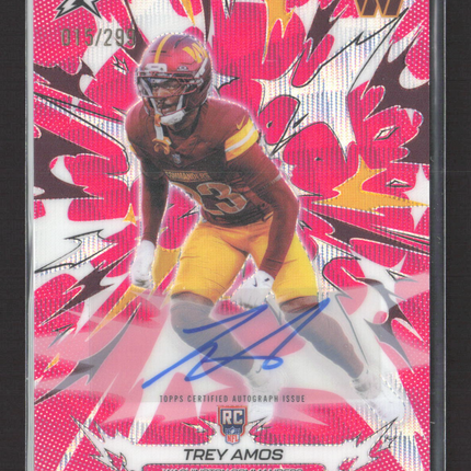 2026 Topps Resurgence Trey Amos #199 Pink 015/299 RC Auto