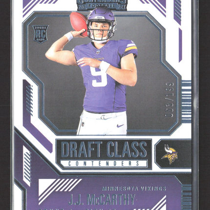 2024 Panini Contenders Draft Class Contenders J.J. McCarthy #8 063/199 RC