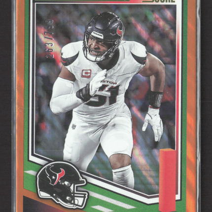 2025 Panini Score Will Anderson Jr. #187 Orange 263/799