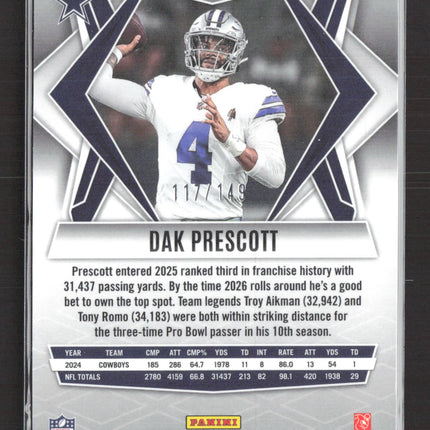 2026 Panini Phoenix Football Dak Prescott #29 Green Snowflake 117/149
