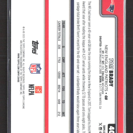 2025 Topps Chrome Variation Refractor Tom Brady #401