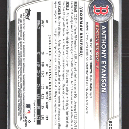 2025 Bowman Draft Chrome Anthony Eyanson #BDC-116 Mega Box Mojo Refractor