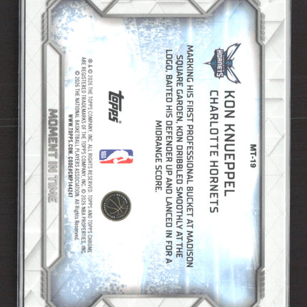 2026 Topps Chrome Moment in Time Kon Knueppel #MT-19 RC 021/199