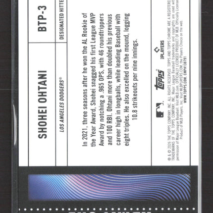 2026 Topps Chrome Big Ticket Player Shohei Ohtani #BTP-3 Purple 58/75