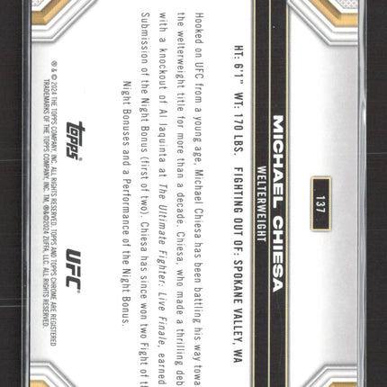 2024 Topps Chrome UFC Michael Chiesa #137 Gold 27/50