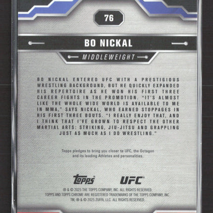 2025 Topps Chrome UFC Bo Nickal #76 Speckle Refractor