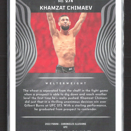 2022 Panini Chronicles Illusions UFC Khamzat Chimaev #274 Red 127/199