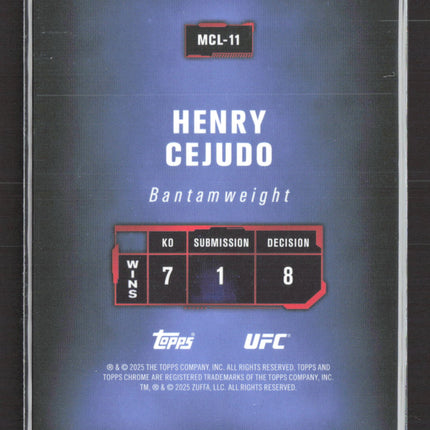2025 Topps Chrome UFC Choose Your Athlete Henry Cejudo #MCL-11 Gold 26/50