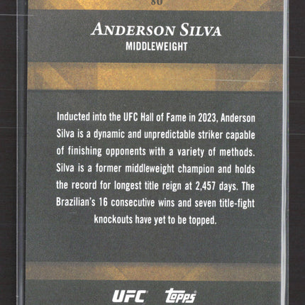 2024 Topps Gold Label UFC Anderson Silva #80 Class 1 Blue 040/199