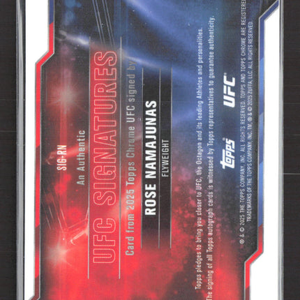 2025 Topps Chrome UFC Rose Namajunas #SIG-RN Auto
