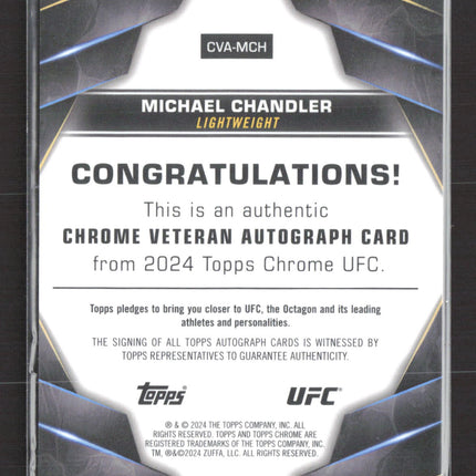 2024 Topps Chrome UFC Michael Chandler #CVA-MCH Auto