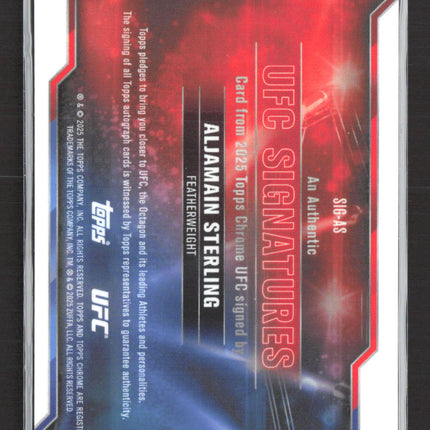 2025 Topps Chrome UFC Aljamain Sterling #SIG-AS Gold Refractor 18/50 Auto