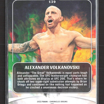 2022 Panini Chronicles Origins UFC Alexander Volkanovski #139 167/199
