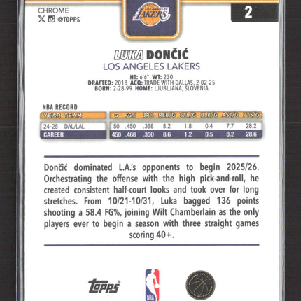 2026 Topps Chrome Luka Dončić #2 Wave