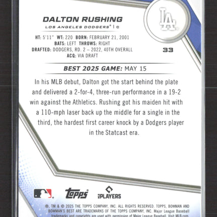 2025 Bowman's Best Dalton Rushing #33 Purple RC 130/250