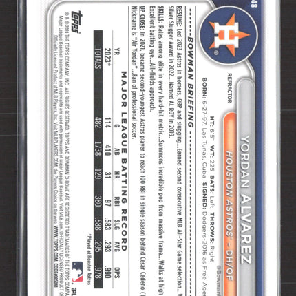 2024 Bowman Chrome Yordan Alvarez #48 Refractor 285/499