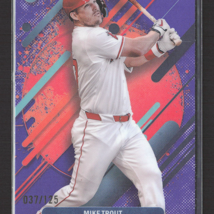2025 Topps Finest Mike Trout #217 Purple Refractor 037/125