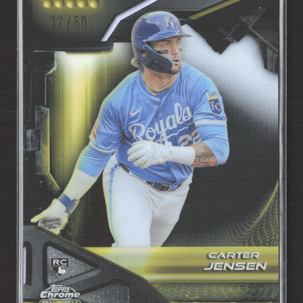 2026 Topps Chrome Black Carter Jensen #58 Gold 02/50 RC