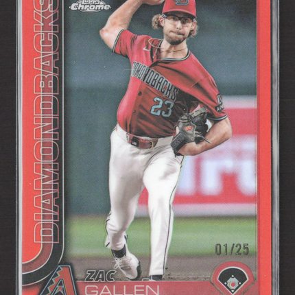 2025 Topps Chrome Zac Gallen #4 Orange Refractor 01/25