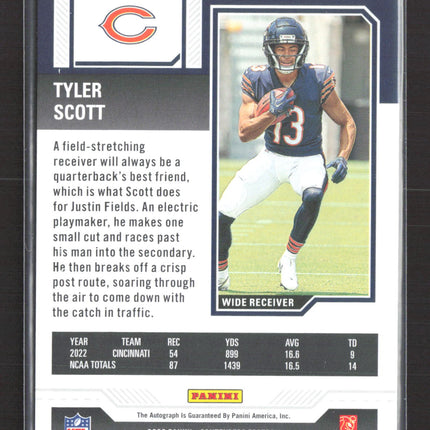 2023 Panini Contenders Football Tyler Scott #138 Midfield Ticket RC 16/50 Auto