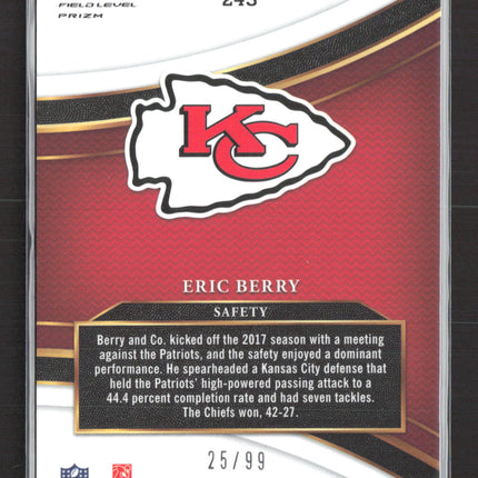 2018 Panini Select Eric Berry #243 Field Level Prizm 25/99