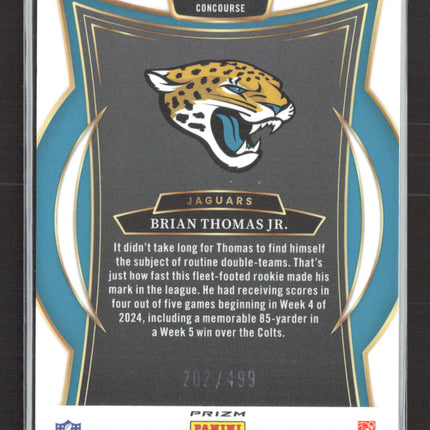 2025 Panini Select Football Brian Thomas Jr. #91 Orange Prizm 202/499