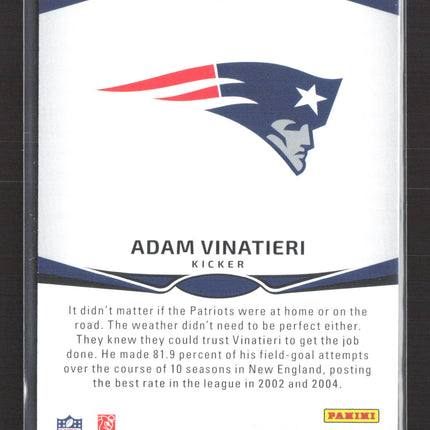 2024 Panini Certified Immortals Adam Vinatieri #1 Red 114/149