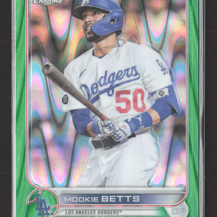 2022 Topps Chrome Mookie Betts #100 Green Sonar Refractor 48/99