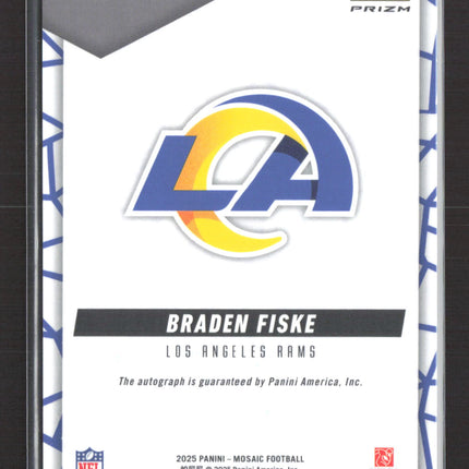 2025 Panini Mosaic Football Braden Fiske #AMC-BFE Auto