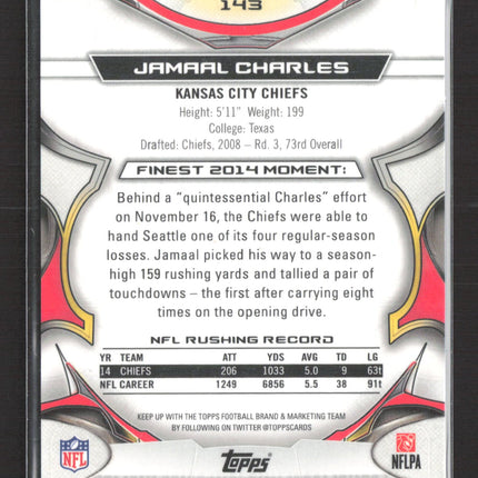 2015 Topps Finest Jamaal Charles #143 Red Refractor 10/99
