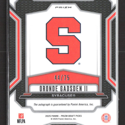 2025 Panini Prizm Draft Picks Oronde Gadsden II #DPA-OGN 44/75 RC Auto
