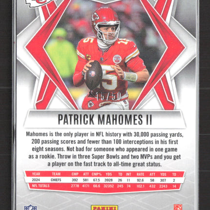 2025 Panini Phoenix Patrick Mahomes II #1 Red Snowflake 15/50