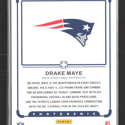 2024 Panini Photogenic Drake Maye #5 Draft Snapshots RC