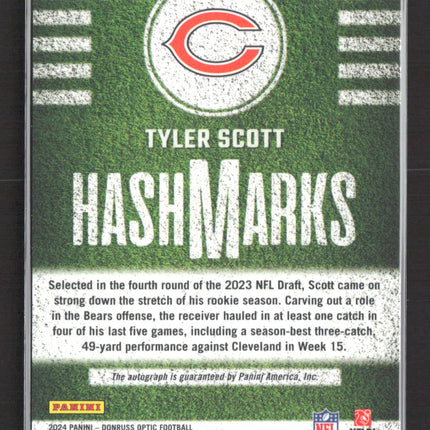 2024 Panini Donruss Optic Hashmarks Tyler Scott #HM-TST Prizm Auto