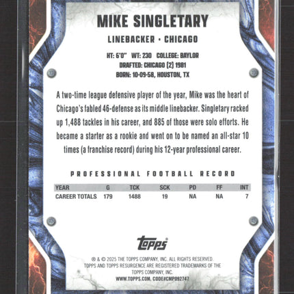 2025 Topps Resurgence Mike Singletary #15 089/149
