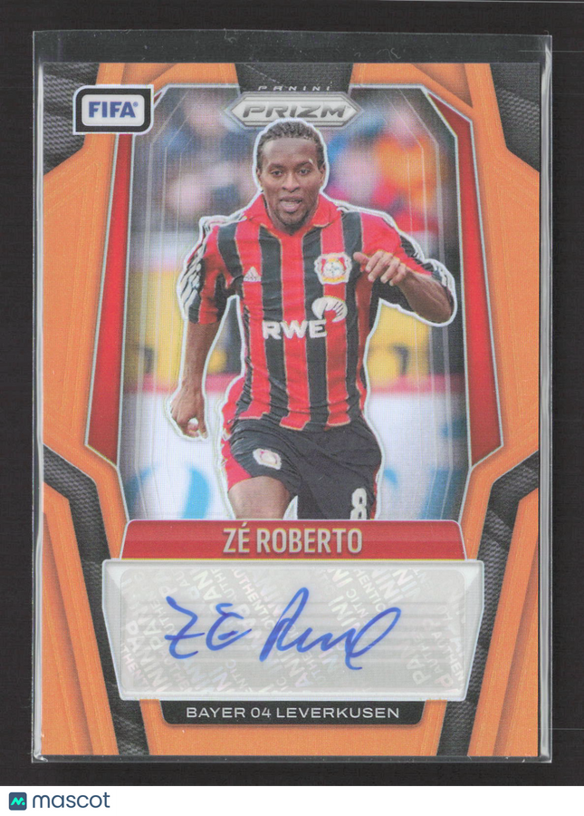 2025 Panini Prizm FIFA Soccer Zé Roberto #S-ZR Orange 18/25 Auto