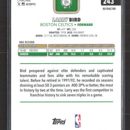 2025 Topps Chrome Larry Bird #243 Refractor