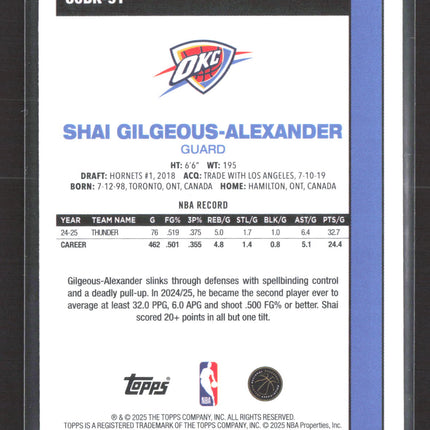 2025 Topps 1980 Topps Basketball Shai Gilgeous-Alexander #80BK-91