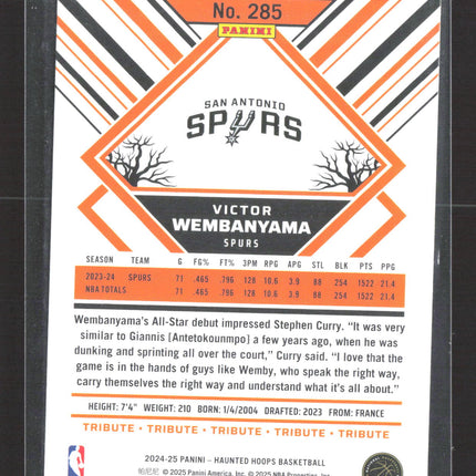 2025 Panini NBA Hoops Haunted Hoops Victor Wembanyama #285