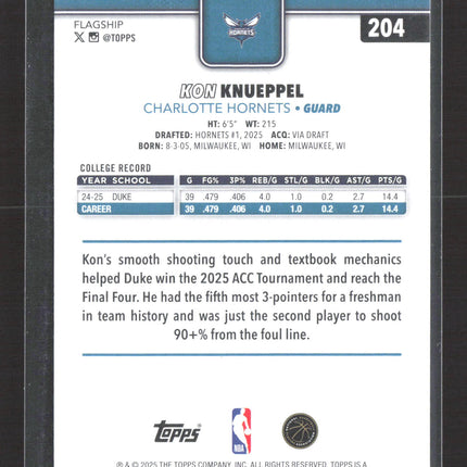 2025 Topps Kon Knueppel #204 RC