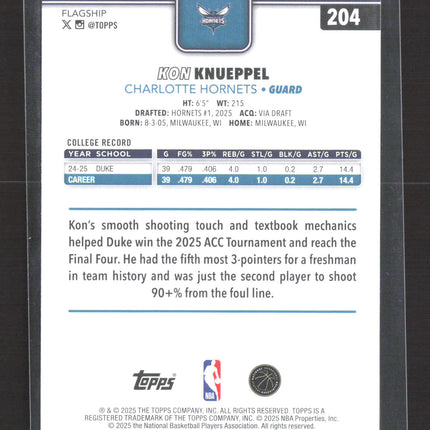 2025 Topps Kon Knueppel #204 RC