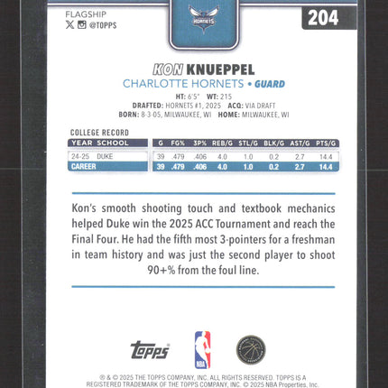 2025 Topps Kon Knueppel #204 RC