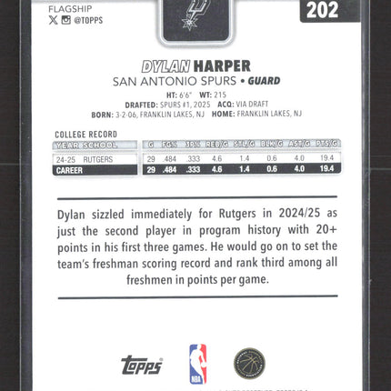 2025 Topps Dylan Harper #202 RC