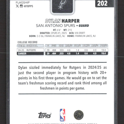 2025 Topps Flagship Dylan Harper #202 RC