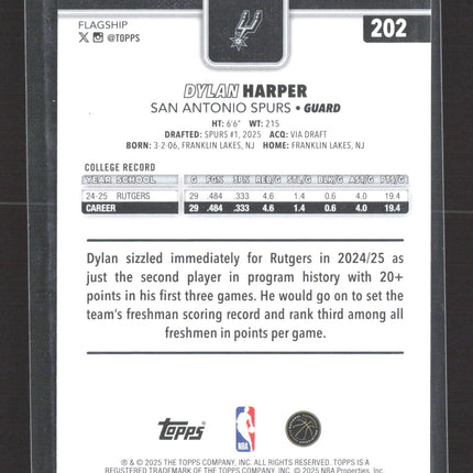 2025 Topps Flagship Dylan Harper #202 RC