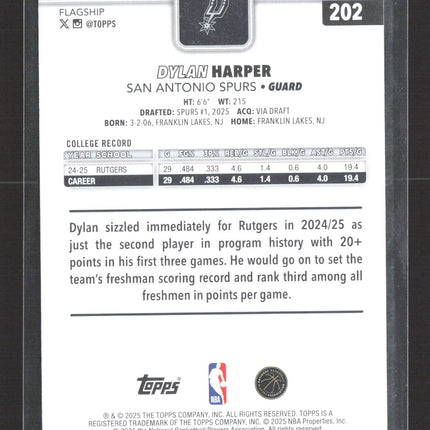2025 Topps Dylan Harper #202 RC