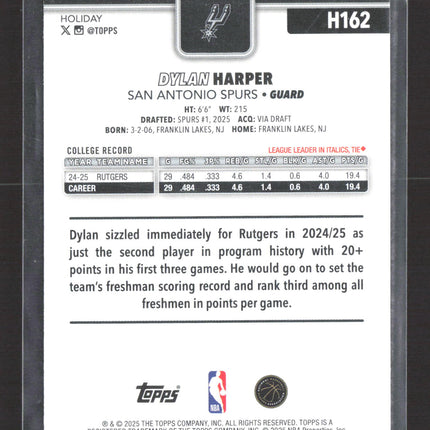2025 Topps Holiday Dylan Harper #H162 RC